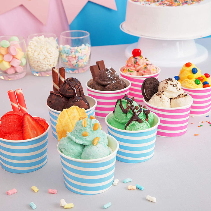 Gender Reveal Cups - Pink and Blue Gender Reveal Party Cups - Perfect For Gender Reveal Parties, Ice Cream Sundae Cups, Quality Disposable Dessert Bowls and Party Supplies Cups, 8 oz (Pack of 50)